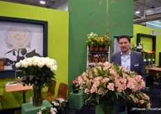 Bart Tesselaar with Könst Alstroemeria. At the fair, the possibilities the recently initiated cooperation with United Selections offers was highlighted.